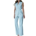 thumbnail image 1 of Dressy Business Outfits for Women V Neck Vest with Trousers Trendy 2025 Sleeveless Summer Casual Blazer Work Sets, 1 of 7