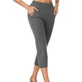 thumbnail image 1 of Dressy Capri Pants for Women Business Casual Cropped Pants High Waisted Office Work Yoga Capris with Pockets, 1 of 6