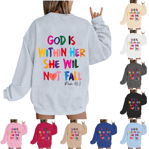 Dressy Casual Blouses Fall Shirts Tops for Woman Women's Fashion Long Sleeve Round Neck T-Shirt Printing Loose Blouse Hoodless Sweatshirts Black Xxl