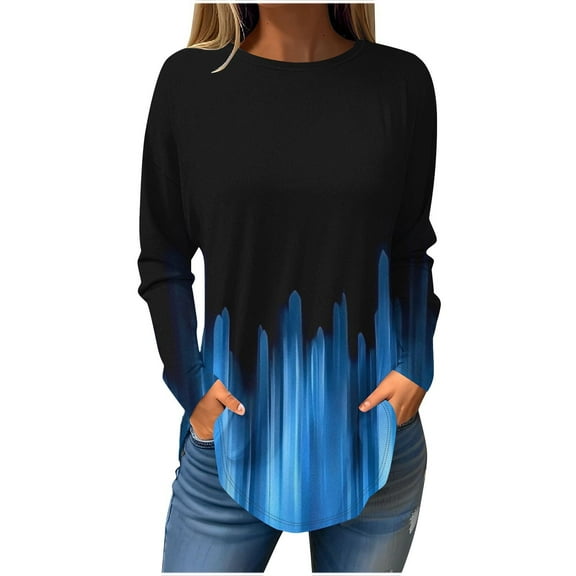 Dressy Casual Fall Tops For Women 2025 Women'S Tops Long Sleeve Shirts For Women Crew Neck Pack Women Blouses For Work Modest Women'S Long Sleeve Tops Packages