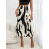 Dressy Casual Graphic Print Pleated Long Skirts Wo
