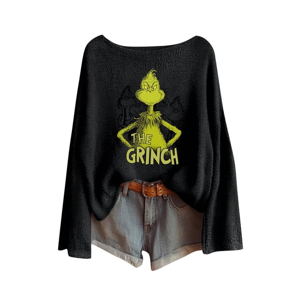 Dressy Christmas Shirts for Women 2025 Xmas Gift Casual Festive Holiday Long Sleeve Tops Black Medium