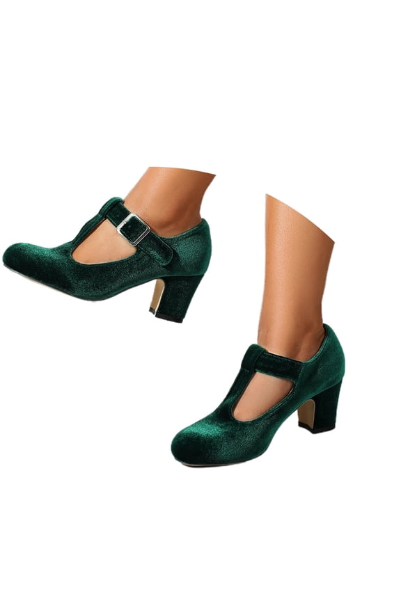 Dressy High Heels for Women Stiletto Pumps Women Heels Formal Elegant Mary Jane Heels For Retro T Bar Strap Ankle Dress Shoes With Heel And Round Toe Design