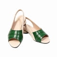 thumbnail image 1 of CHICVOMEY Dressy Peep Toe Sandals for Womens Low Chunky Heel with Faux Leather Toe Slingback Wedding Party Casual Slip On Shoes, 1 of 8