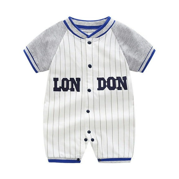 Dressy Romper For Boys Baby Onesie Summer Baby Cotton Crawling Clothes Baby Children's Baseball Sports Baby Clothes Rompers 0-3 Months