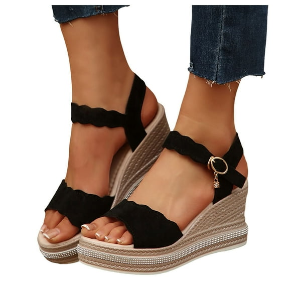 Dressy Sandals for Women 2025 Boho Fashion Colorful Open Toe Platform Wedge High Heel Dress Sandals