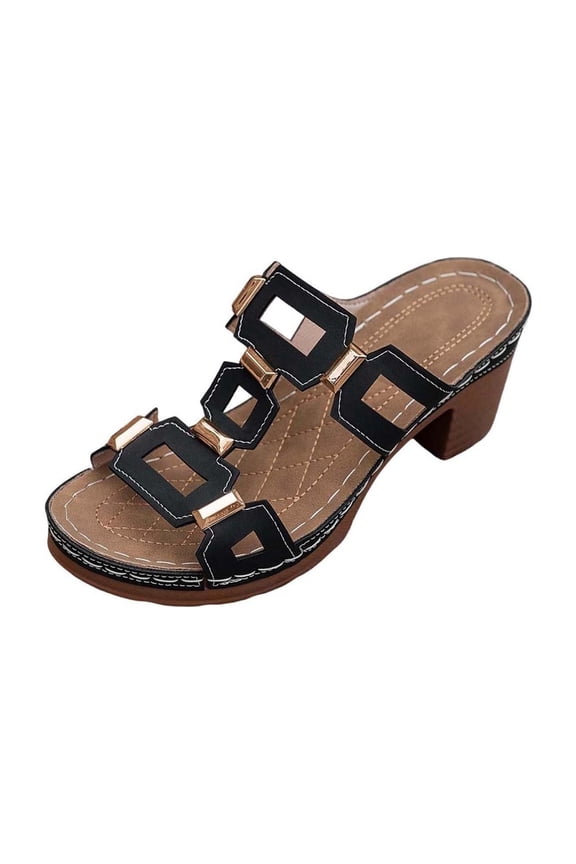 Dressy Sandals for Women 2026 Summer Block Heel Platform Slip On Party Wedding Shoes Open Toe Slides Wedges