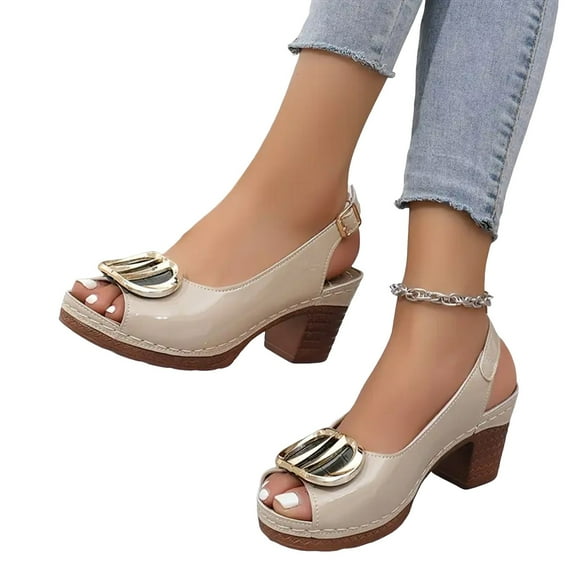 Dressy Sandals for Women Ladies 2025 Fashion Leather Peep Open Toe High Heel Slingback Dress Shoes