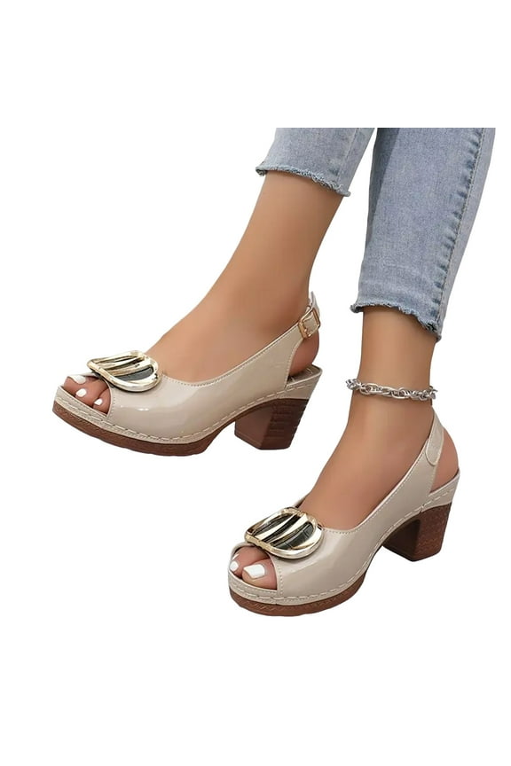 Dressy Sandals for Women Ladies 2025 Fashion Leather Peep Open Toe High Heel Slingback Dress Shoes