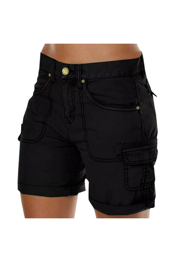 Dressy Shorts for Women, Running Shorts for Women,Women's Loose Fit Mini Summer Shorts Comfortable Beach Hot Pants Stylish Casual Cargo Shorts with Button Design