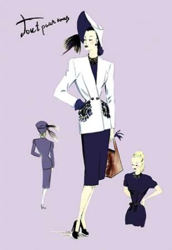Dressy Suit with Hat 1947 Canvas Art - Unknown (24 x 36)