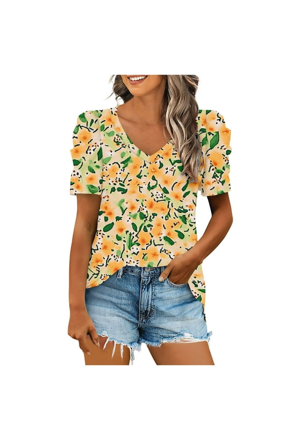 Dressy Summer Tops for Women 2025 Womens V Neck T Shirts Loose Fit Workout Tank Tops for Women Built In Bra