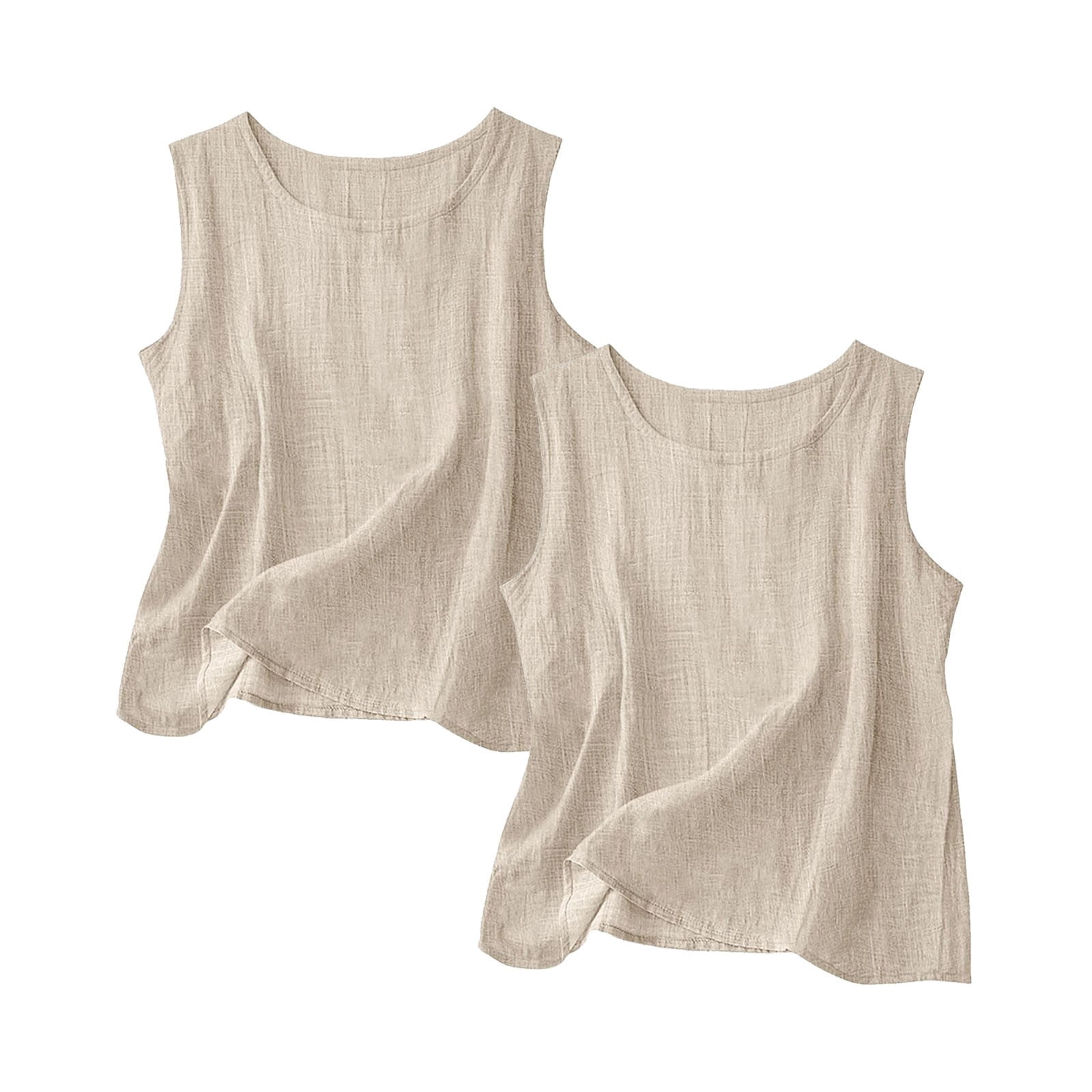 Dressy Tank Tops for Women Cotton Linen Basic Sleeveless Layering ...