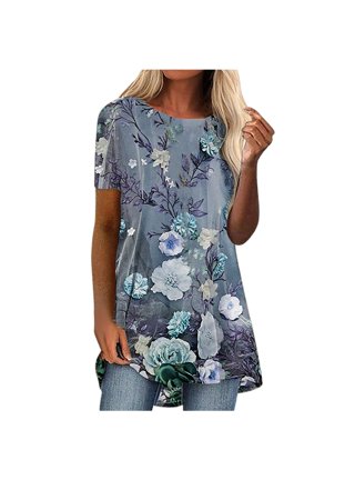 Summer T Shirts for Women Long Tunics for Women to Wear with