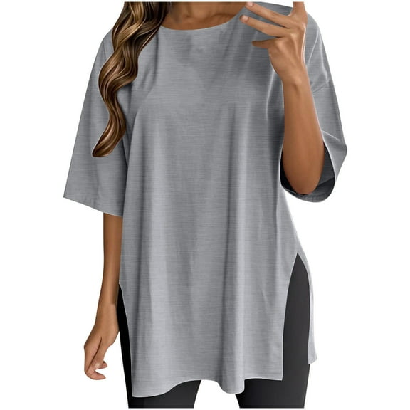 Dressy Tops for Women Casual OverSolid Round-neck Hooded Short Sleeved Lace Blouse T-Shirts Top