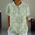 thumbnail image 1 of Dressy Women Shirts Women'S Lapel Embroidered Floral Lace Printed Round Neck Button Loose Pullover Top Casual Shirt T Shirt,Green Women Shirts XXL, 1 of 4