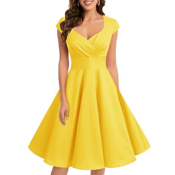 Dressystar Women 1950s Retro Vintage Short Dress Female Cocktail Party Swing Dress