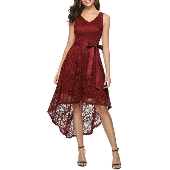 Dressystar Women Floral Lace Homecoming Dresses Female Knee-Length Bridesmaid Dress
