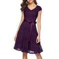 thumbnail image 1 of Dressystar Women Floral Lace Short Bridesmaid Dress Female Cap Sleeve Cocktail Party Dress, 1 of 8