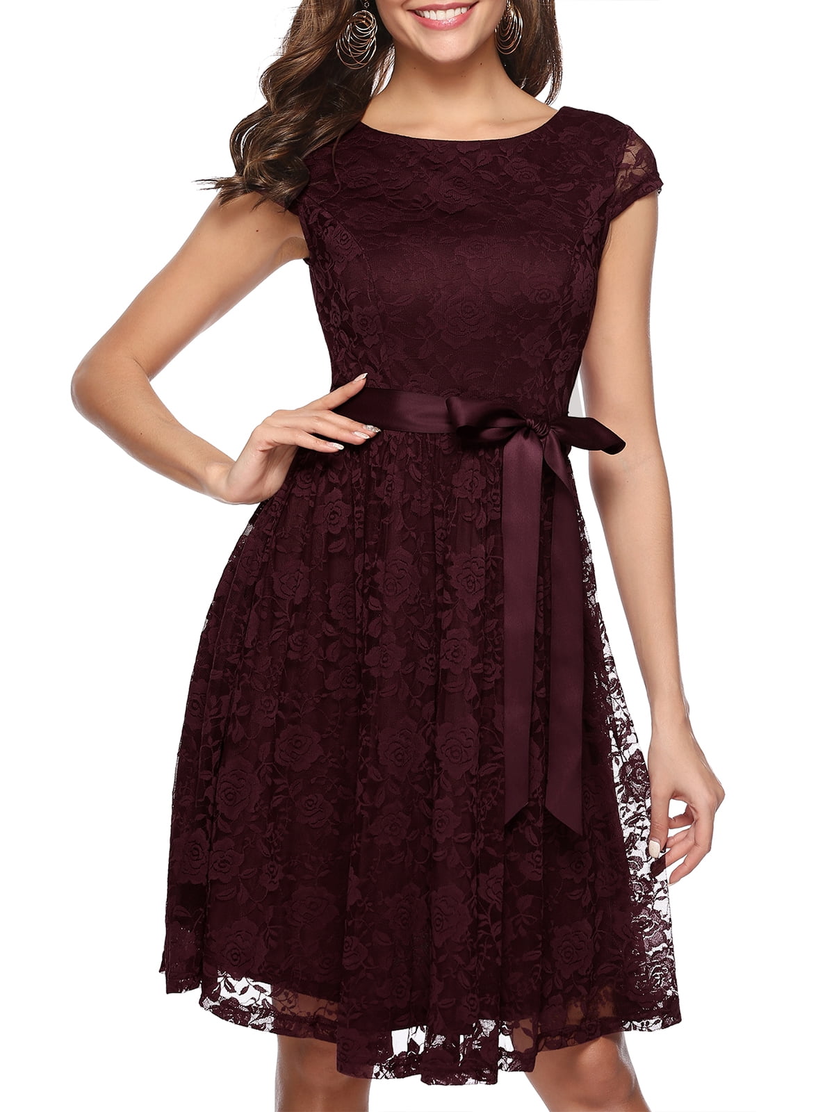 Women Floral Lace Wedding Bridesmaid Dress Formal Cocktail Short Homecoming Dress c2683