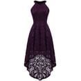 thumbnail image 1 of Dressystar Women Halter Floral Lace Cocktail Party Dress Hi-Lo Female Bridesmaid Dress, 1 of 6