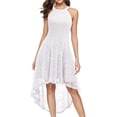 thumbnail image 1 of Dressystar Women Halter Hi-Lo Floral Lace Cocktail Dress Female Knee-Length Bridesmaid Dress, 1 of 8
