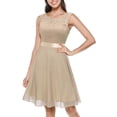 thumbnail image 1 of Dressystar Women Short Floral Lace Bridesmaid Dress Female Knee-Length Swing Party Dress, 1 of 10