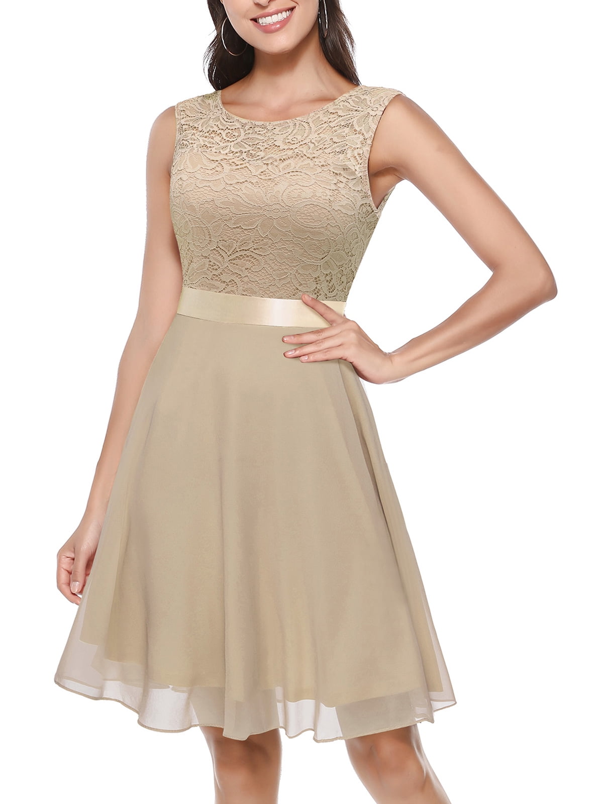gold bridesmaid dresses knee length V-Back Knee Length Bridesmaid Dresses