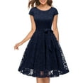 thumbnail image 1 of Dressystar Women Short Lace Bridesmaid Dresses Female Cap-Sleeve Formal Party Dresses, 1 of 9
