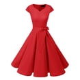 thumbnail image 1 of Dressystar Women Vintage Tea Dress Cap-Sleeves Swing Cocktail Prom Party Dress, 1 of 7
