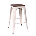 thumbnail image 1 of Dreux Glossy Cream Elm Wood Steel Stackable Counter Stool 26 Inch (Set of 4), 1 of 7