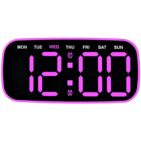 Drevon Wood LED clock with Calendar Date Display Mute Function C