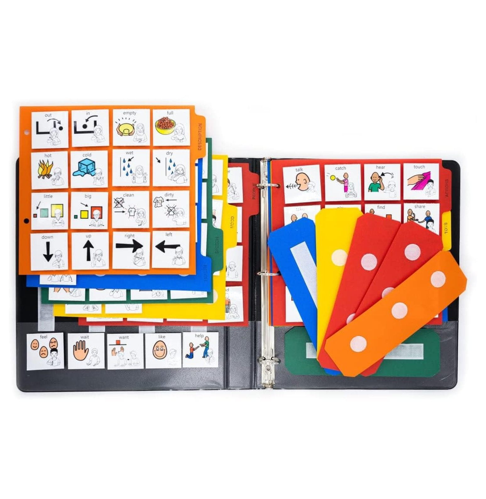 Drevy 1 Communication Book 240 Picture Cards with ASL Visual Cues for