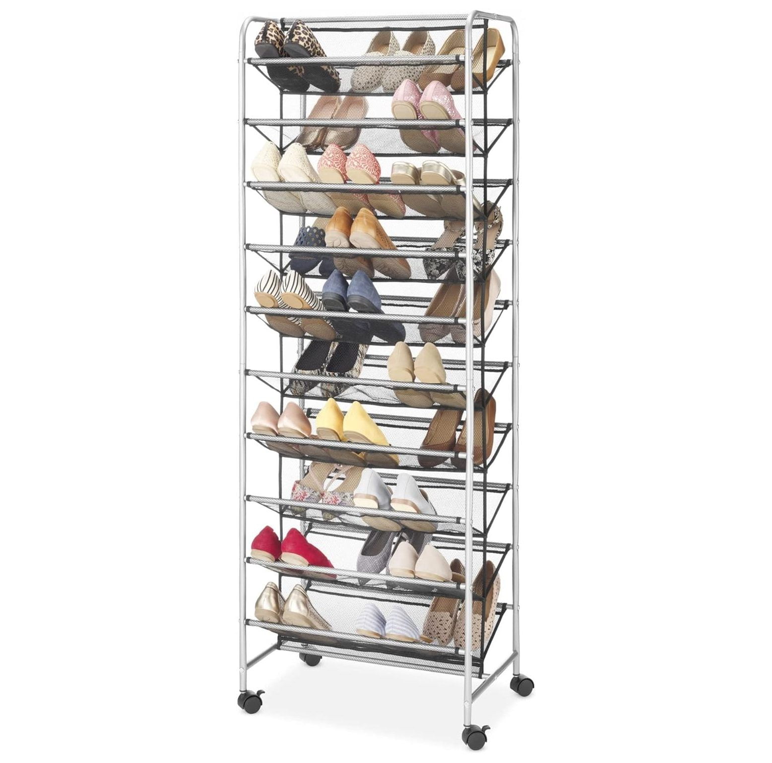 Walmart rolling shoe rack hotsell