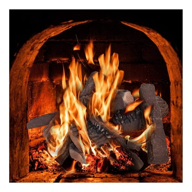 Drevy 10PCS Gas Logs Ceramic Fireplace Logs Set of Ceramic Wood Logs