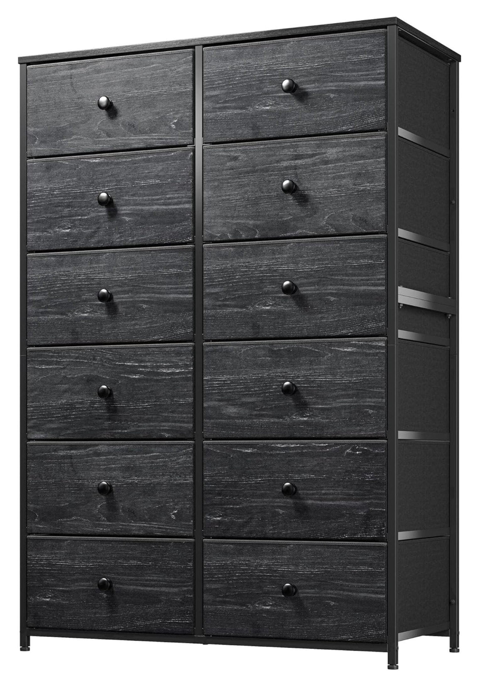 Black Vertical Dresser with Extra Deep Drawers and Levelers