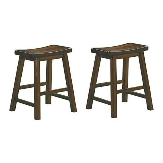 Drevy 18" Solid Wood Dining Stool in Cherry (Set of 2)