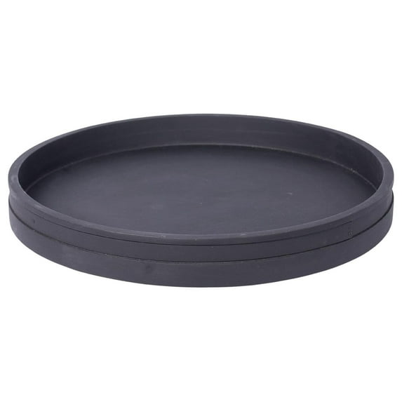 Drevy 18” Wooden Lazy Susan - Matte Black - Iron Accents - Table Top Turntable - Cabinet or Pantry Organizer - Decorative Spice Rack Medicine Cleaning Spinning Table - Large