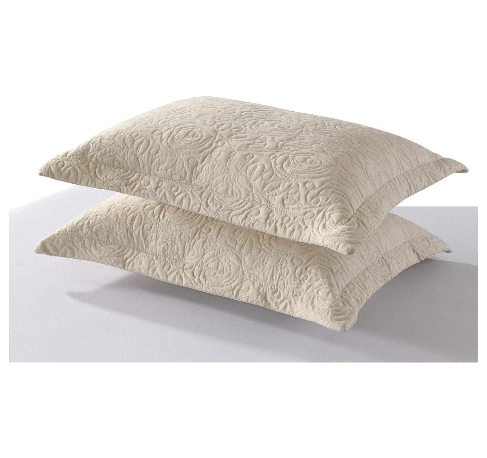 Drevy 2Piece Embroidered Pillow Shams, Queen Size Decorative