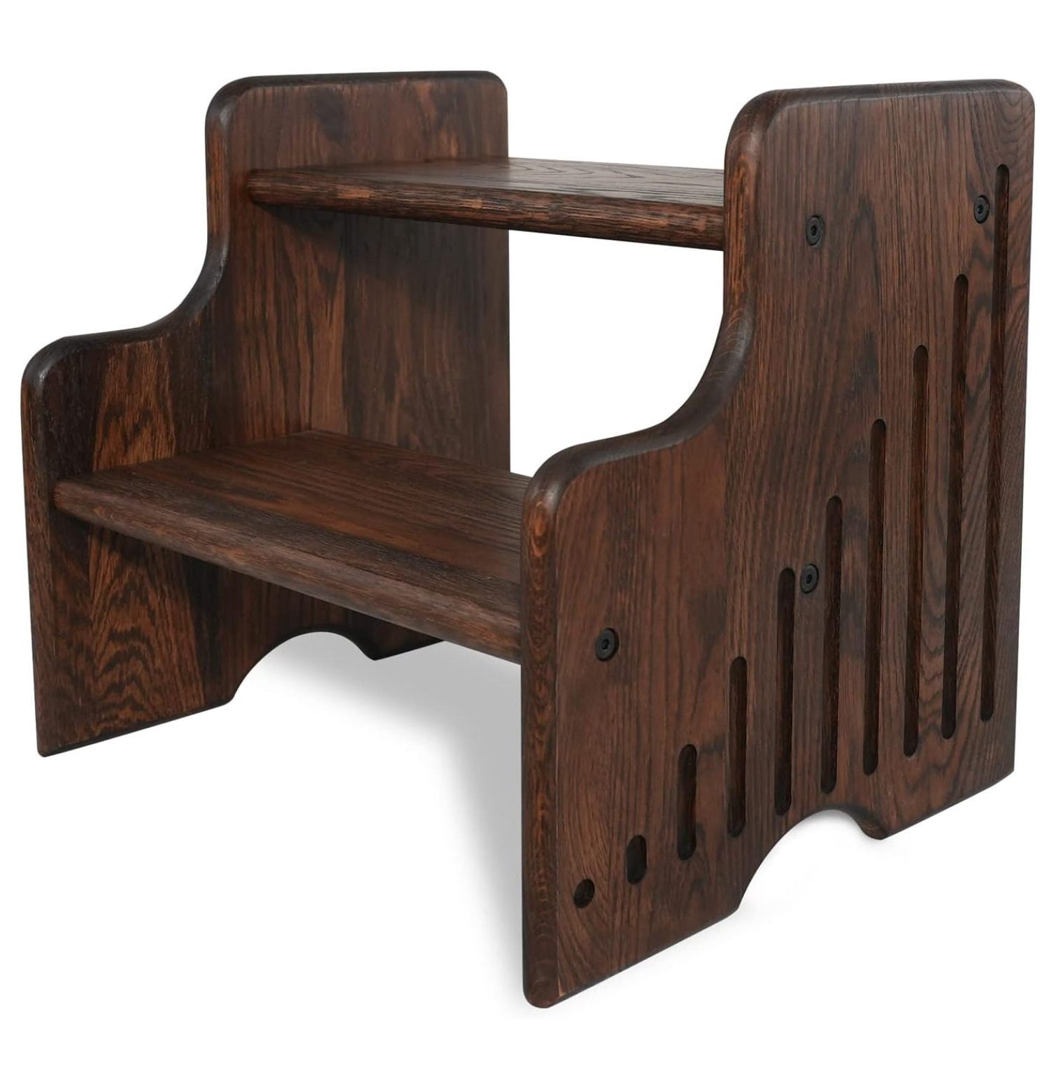 Drevy 2 Tier Step Stool, USA Grown Solid Hardwood Oak, Wooden Step ...