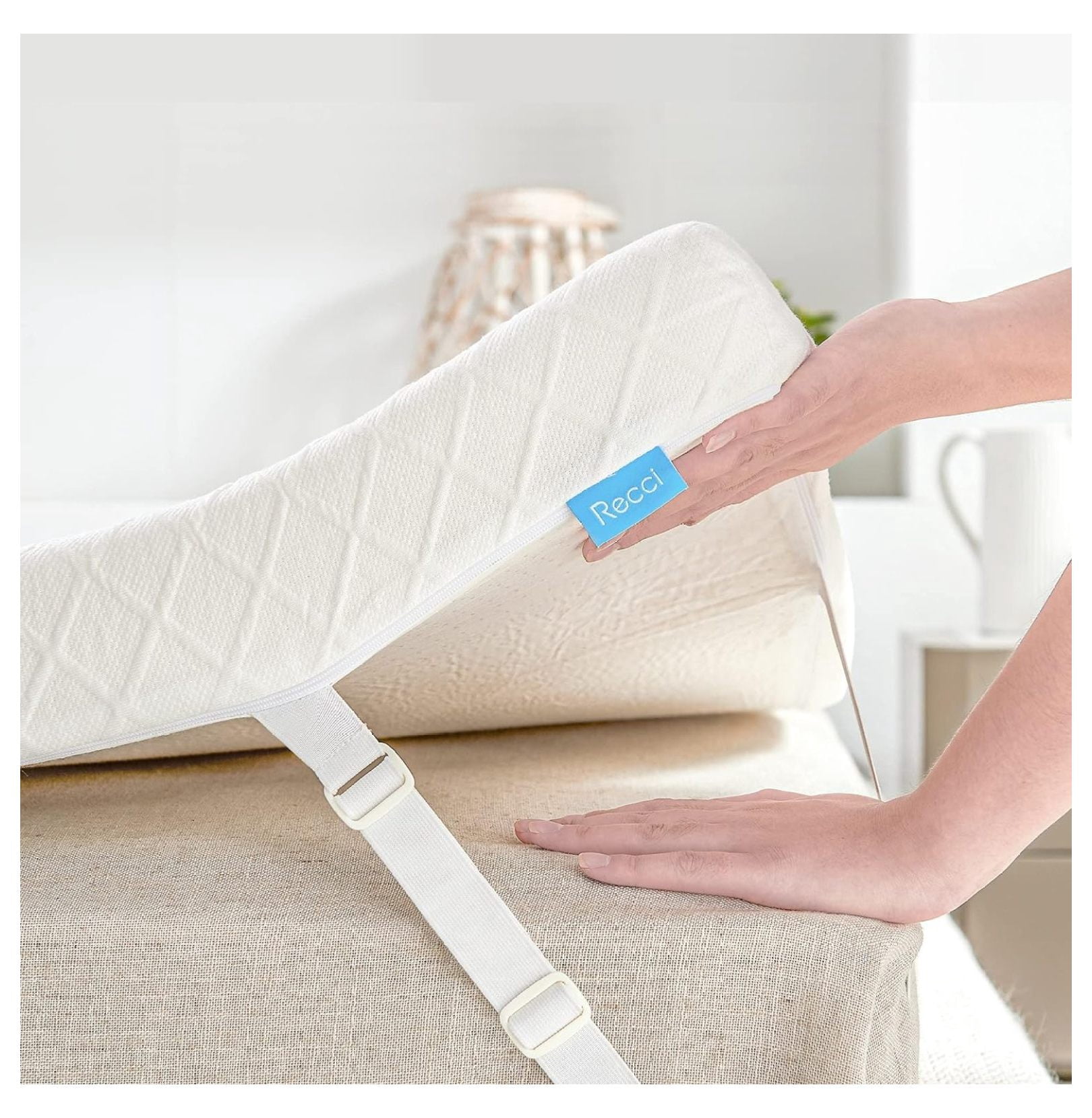 Queen Memory Foam Mattress Topper 3 Inch - CertiPUR-US & OEKO-TEX Certified, Removable Washable Cover, Anti-Slip Straps, Back Pain Relief & Comfort