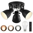 thumbnail image 1 of Drevy 3 Light Ceiling Mount Directional Spotlight,Dimmable with Control,Black Track Light for Kitchen Sink Overhead Hallway Bedroom.(E26 Bulb Include), 1 of 6