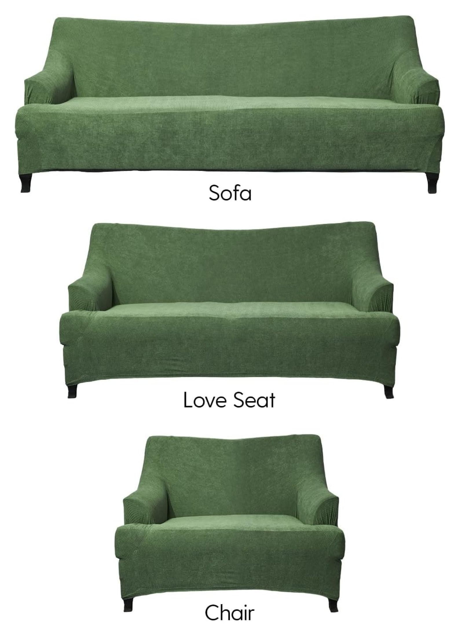 Drevy 3Piece SlipCover Set for Sofa Loveseat Couch Arm Chair, Stretch