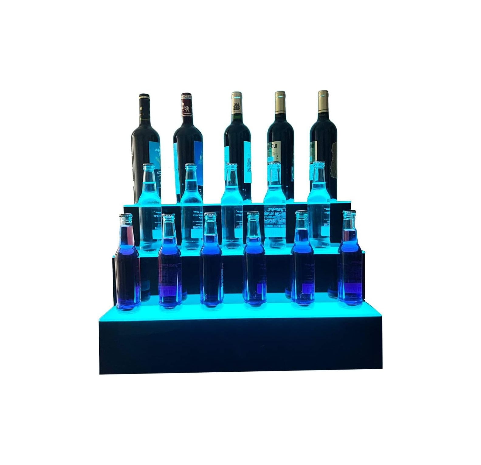 Drevy 31 Inch 3 Step LED Lighted Liquor Bottle Display Illuminated