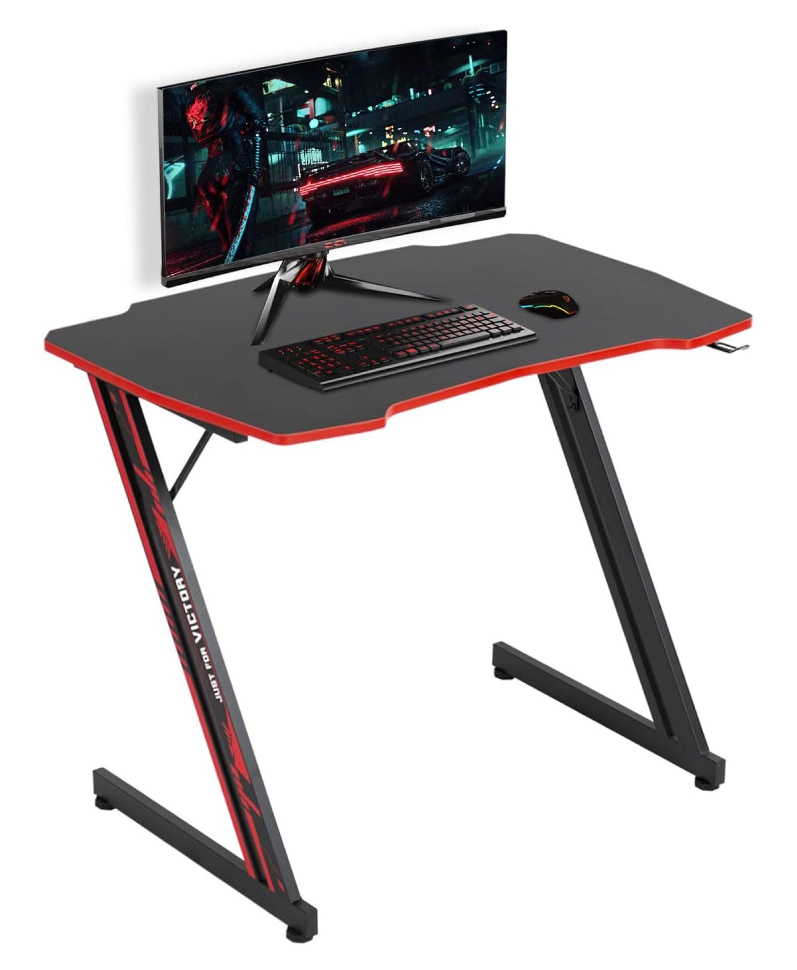 Drevy 35" Gaming Desk,Gaming Table, Black Gaming Desks Workstation