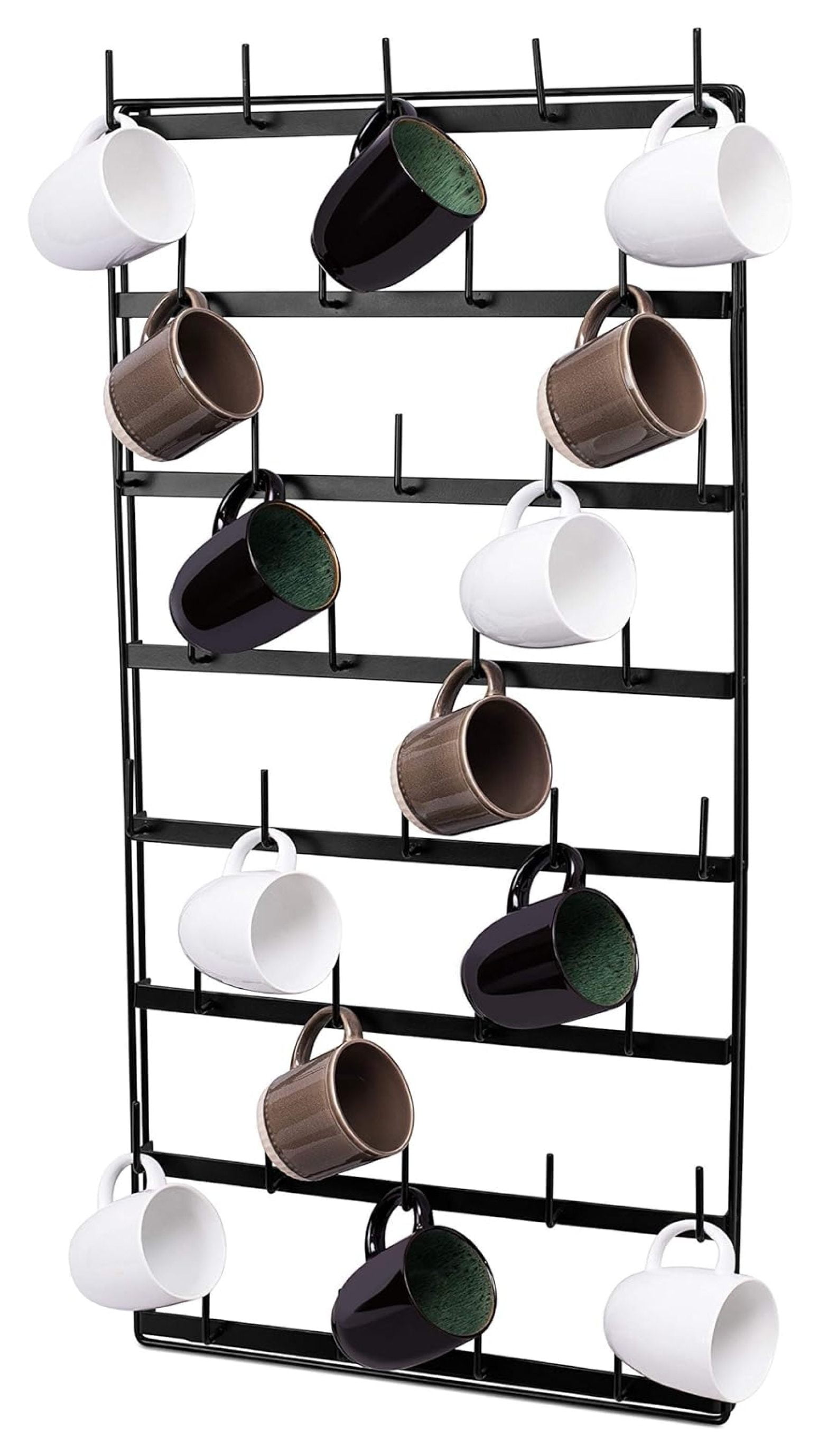 Drevy 36 Peg Mug Rack For Wall 8 Tier Coffee Tea Cup Storage Holder drevy-36-peg-mug-rack-for-wall-8-tier-coffee-tea-cup-storage-holder