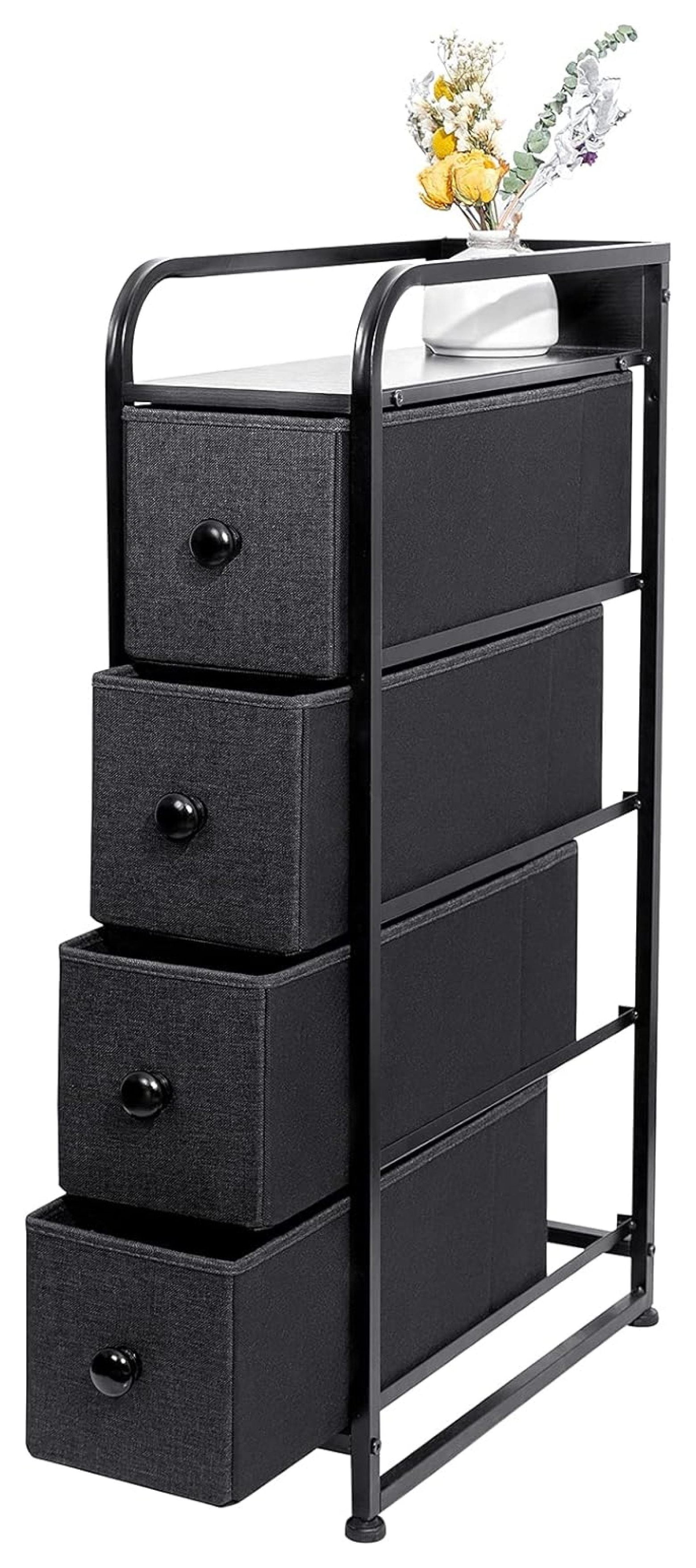 Drevy 4 Drawer Narrow Dresser Storage 4 Tier Organizer Tower Unit