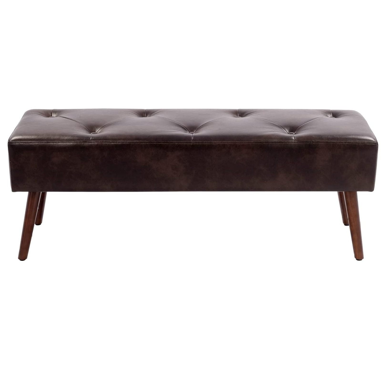 Leather ottoman bench discount