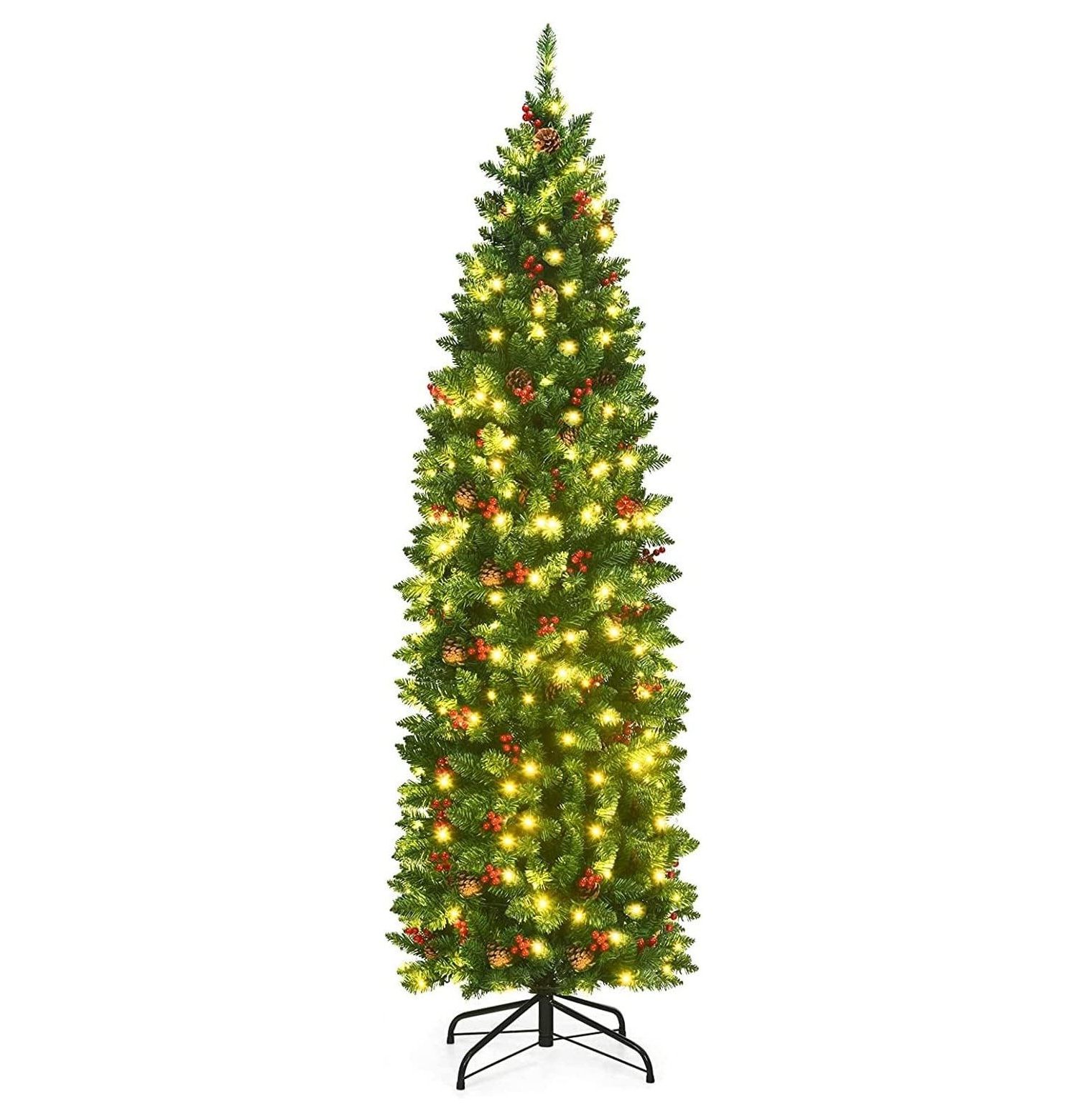 Drevy 6.5FT PreLit Pencil Christmas Tree Slim Christmas Tree with