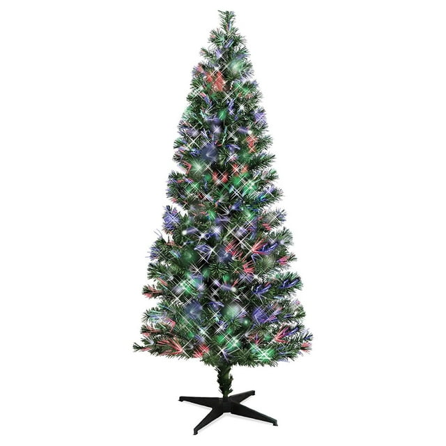 Drevy 6 Ft Prelit Fiber Optic Christmas Tree. Slim Pencil Multicolor